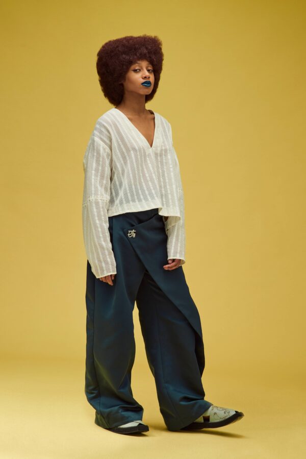 NAVY WRAP TROUSER - Image 5