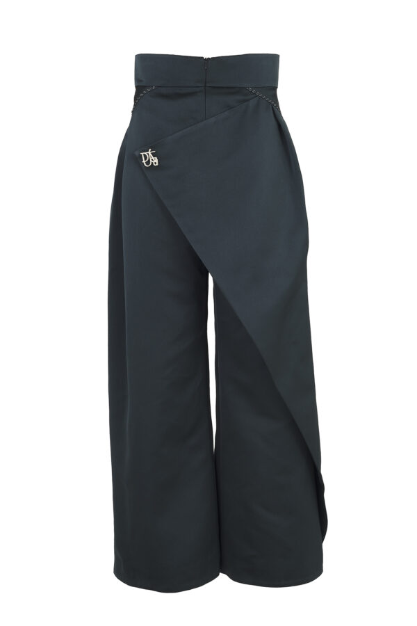 NAVY WRAP TROUSER