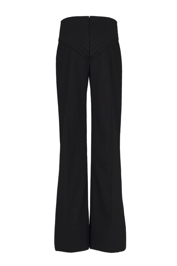 BLACK QUILTED SUIT TROUSER - Image 2