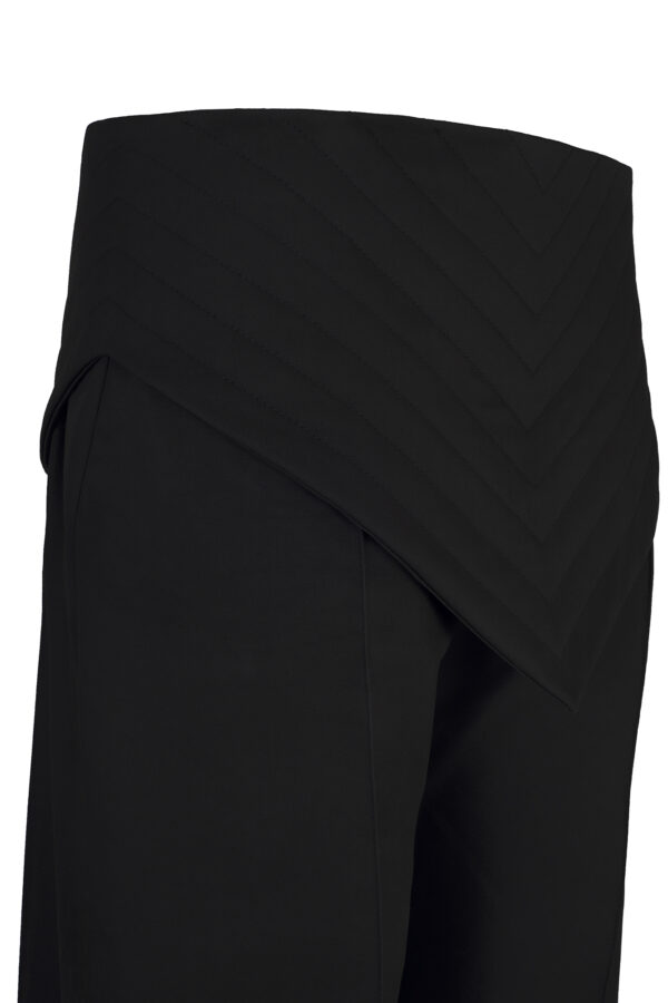 BLACK QUILTED SUIT TROUSER - Image 3