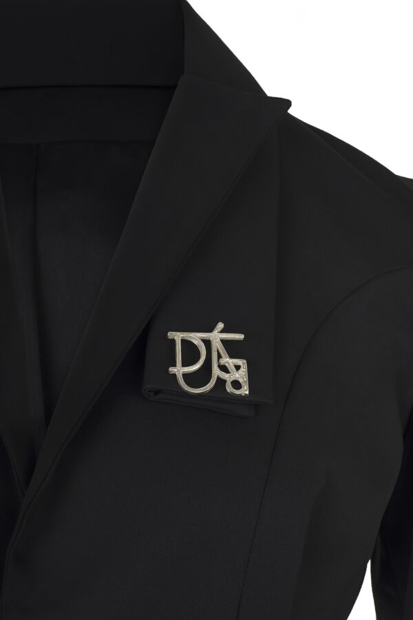 BLACK QUILTED SUIT BLAZER - Image 2